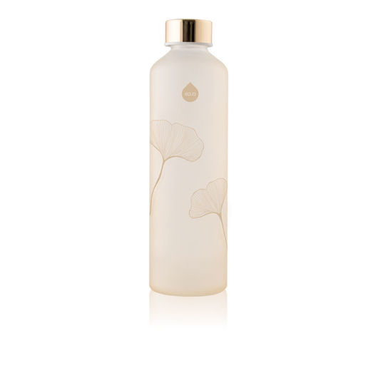 EQUA GINKGO SUSTAINABLE PINK GLASS WATER BOTTLE