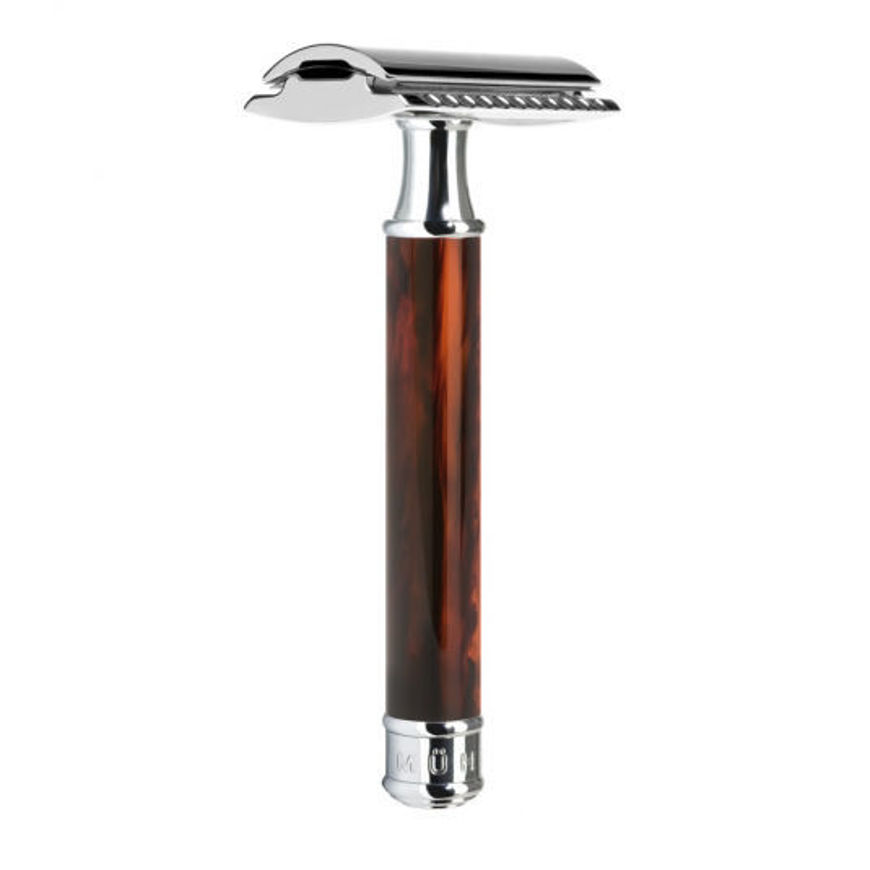 Picture of TRADITIONAL Safety razor from MÜHLE, closed comb, resin tortoiseshell