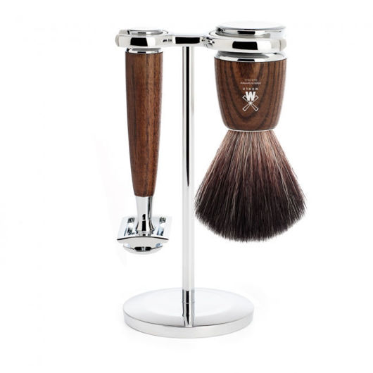 Picture of RYTMO Shaving set from MÜHLE, Black Fibre, handle made of steamed ash