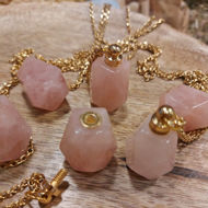 rose quartz bottle pendant