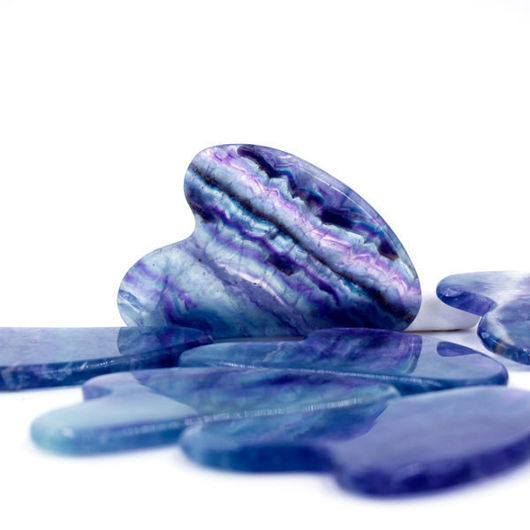 Gua sha rainbow fluorite natural stone